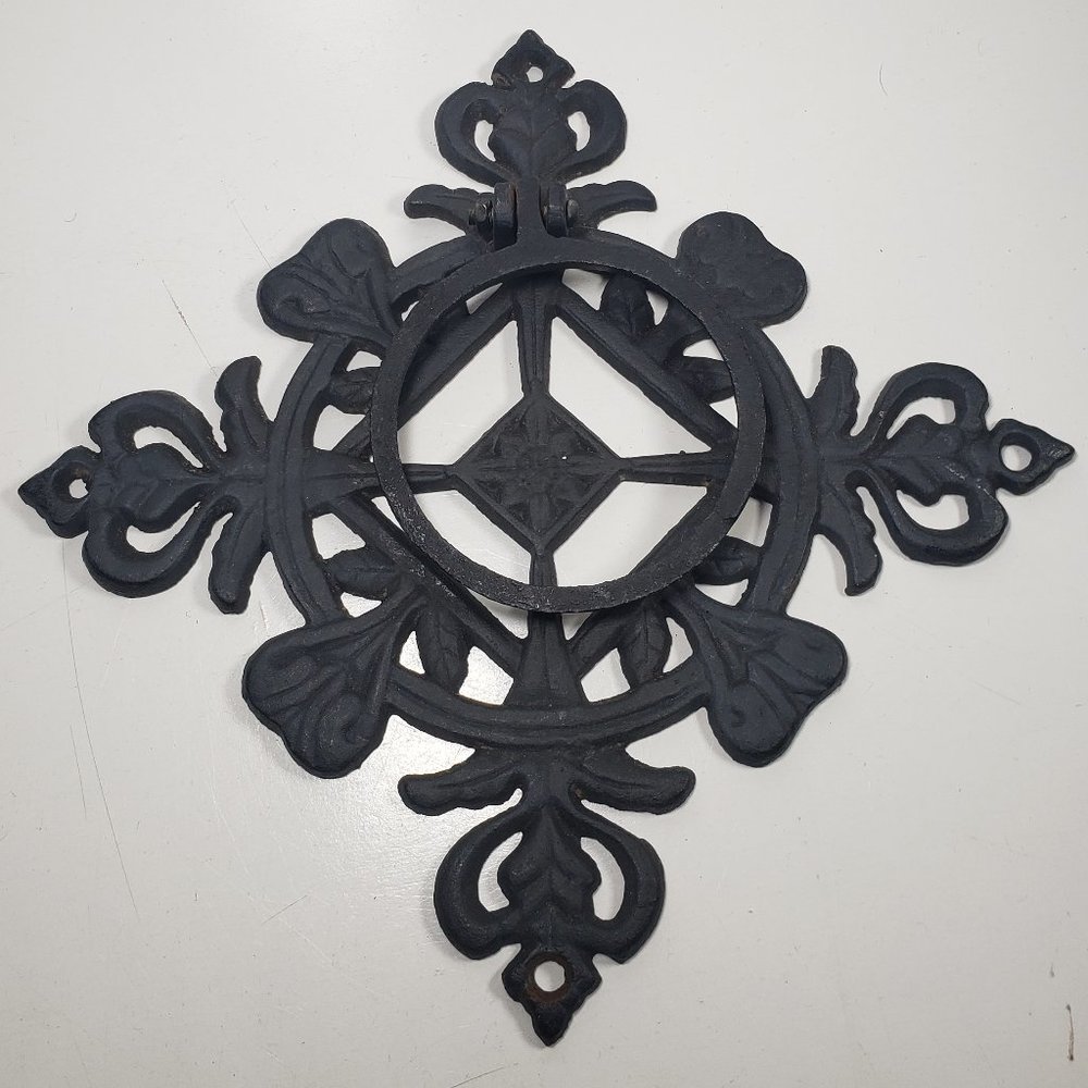 Iron Metal Decorative Rustic Wall Knocker Black